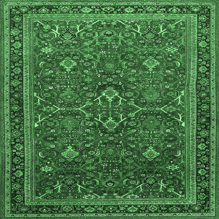 Square Persian Emerald Green Traditional Rug, tr271emgrn