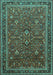 Machine Washable Persian Turquoise Traditional Area Rugs, wshtr271turq