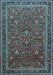 Machine Washable Persian Light Blue Traditional Rug, wshtr271lblu