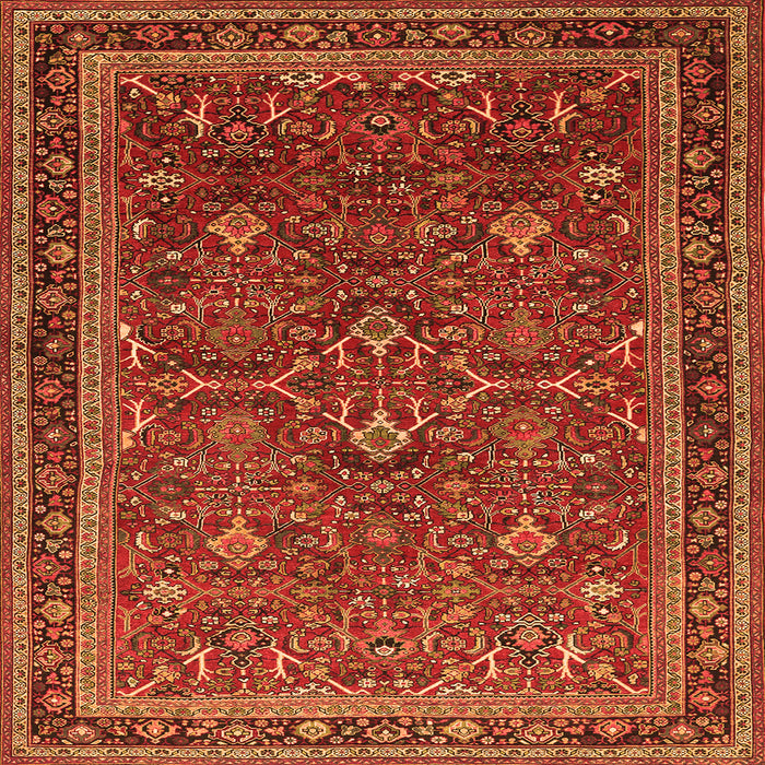 Serging Thickness of Persian Orange Traditional Rug, tr271org