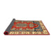 Sideview of Traditional Fire Brick Red Geometric Rug, tr2720