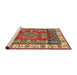 Sideview of Machine Washable Traditional Fire Brick Red Rug, wshtr2720