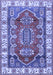 Machine Washable Geometric Blue Traditional Rug, wshtr2720blu