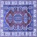 Square Machine Washable Geometric Blue Traditional Rug, wshtr2720blu