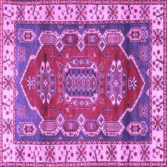 Square Machine Washable Geometric Purple Traditional Area Rugs, wshtr2720pur