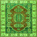 Serging Thickness of Geometric Green Traditional Rug, tr2720grn