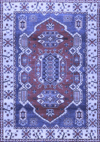 Geometric Blue Traditional Rug, tr2720blu