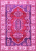 Machine Washable Geometric Pink Traditional Rug, wshtr2720pnk