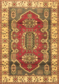 Geometric Brown Traditional Rug, tr2720brn