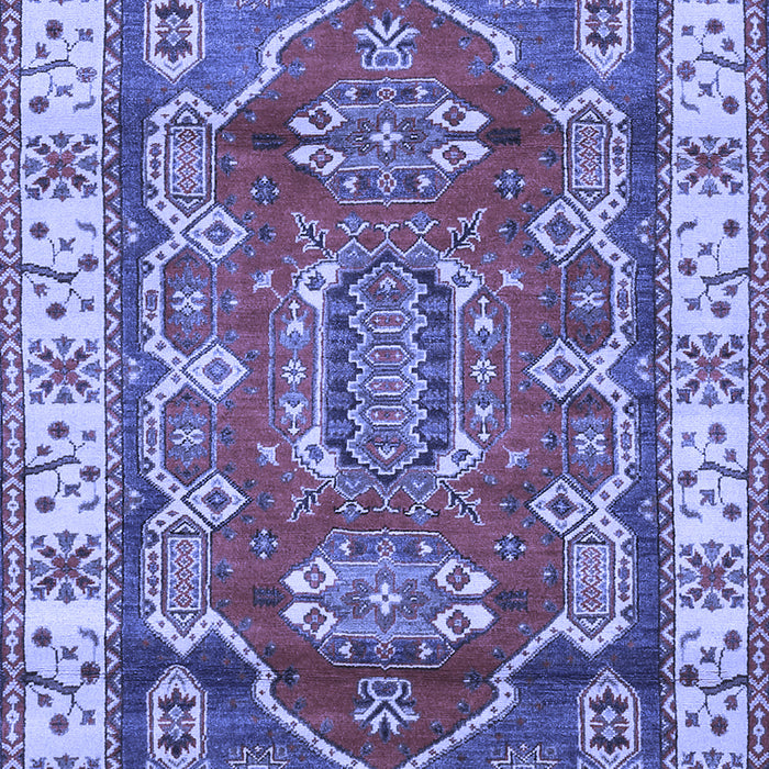 Geometric Blue Traditional Rug, tr2720blu