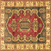 Square Geometric Brown Traditional Rug, tr2720brn