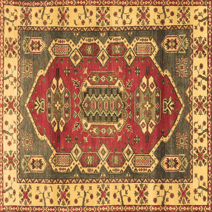 Square Machine Washable Geometric Brown Traditional Rug, wshtr2720brn
