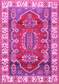 Geometric Pink Traditional Rug, tr2720pnk