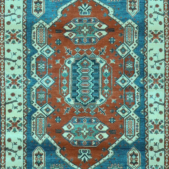 Geometric Light Blue Traditional Rug, tr2720lblu