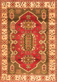 Geometric Orange Traditional Rug, tr2720org