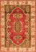 Geometric Orange Traditional Rug, tr2720org