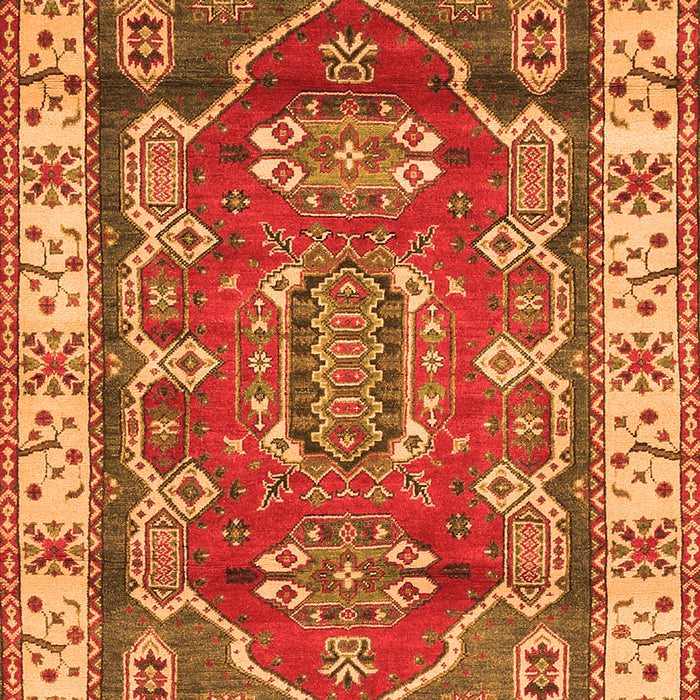 Geometric Orange Traditional Rug, tr2720org