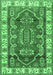 Machine Washable Geometric Emerald Green Traditional Area Rugs, wshtr2720emgrn