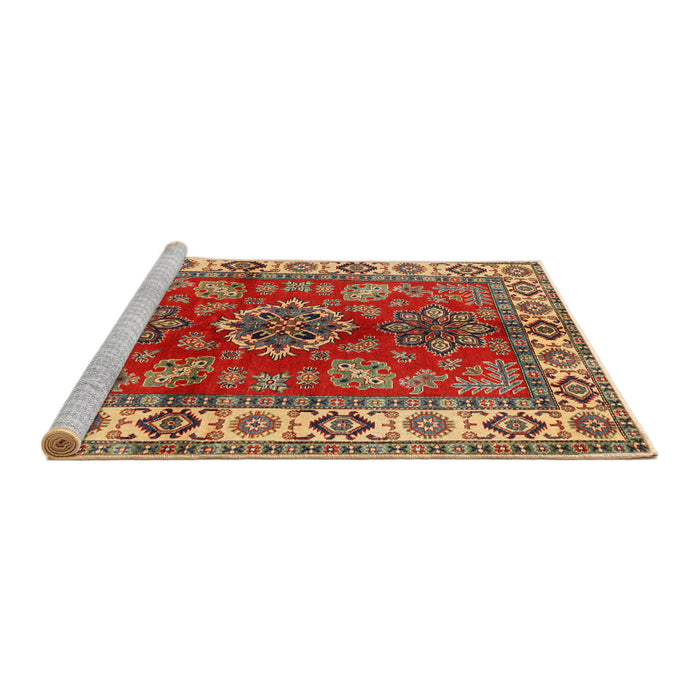 Sideview of Machine Washable Traditional Brass Green Rug, wshtr2721