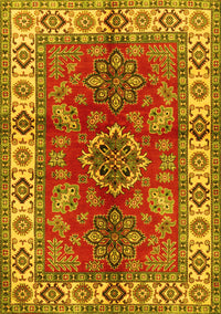 Geometric Yellow Traditional Rug, tr2721yw