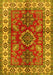 Geometric Yellow Traditional Rug, tr2721yw