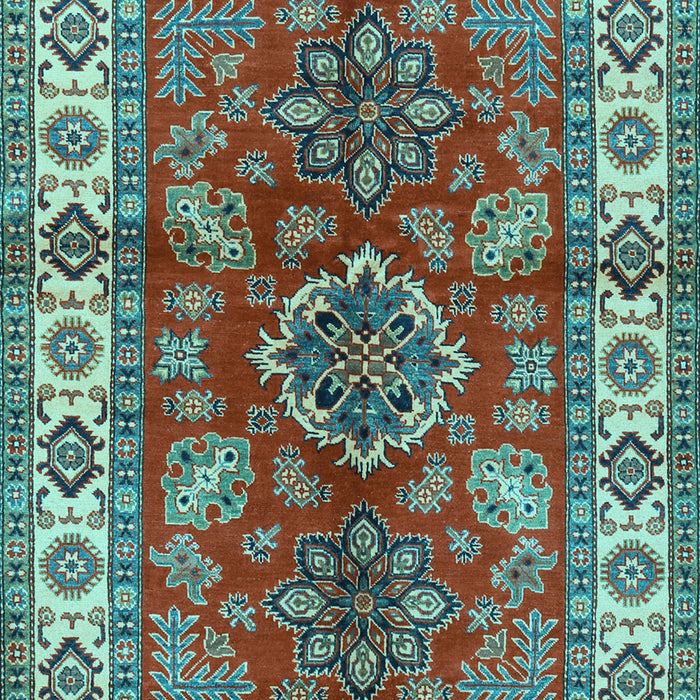 Geometric Light Blue Traditional Rug, tr2721lblu