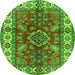 Machine Washable Geometric Green Traditional Area Rugs, wshtr2721grn