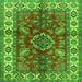 Serging Thickness of Geometric Green Traditional Rug, tr2721grn