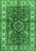 Geometric Emerald Green Traditional Rug, tr2721emgrn