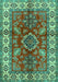 Machine Washable Geometric Turquoise Traditional Area Rugs, wshtr2721turq