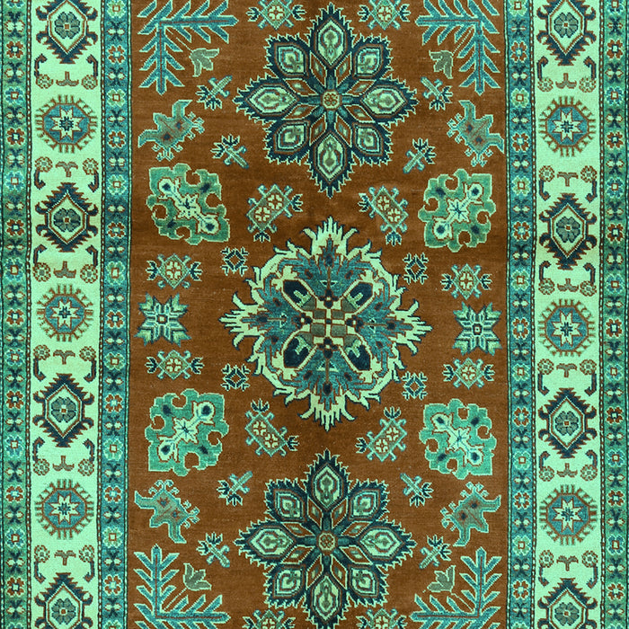 Machine Washable Geometric Turquoise Traditional Area Rugs, wshtr2721turq
