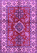 Machine Washable Geometric Purple Traditional Area Rugs, wshtr2721pur