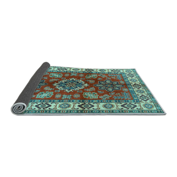 Sideview of Geometric Light Blue Traditional Rug, tr2721lblu