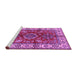 Sideview of Machine Washable Geometric Purple Traditional Area Rugs, wshtr2721pur