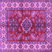 Square Geometric Purple Traditional Rug, tr2721pur