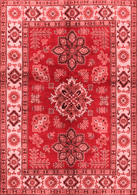 Geometric Red Traditional Rug, tr2721red