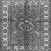 Serging Thickness of Geometric Gray Traditional Rug, tr2721gry