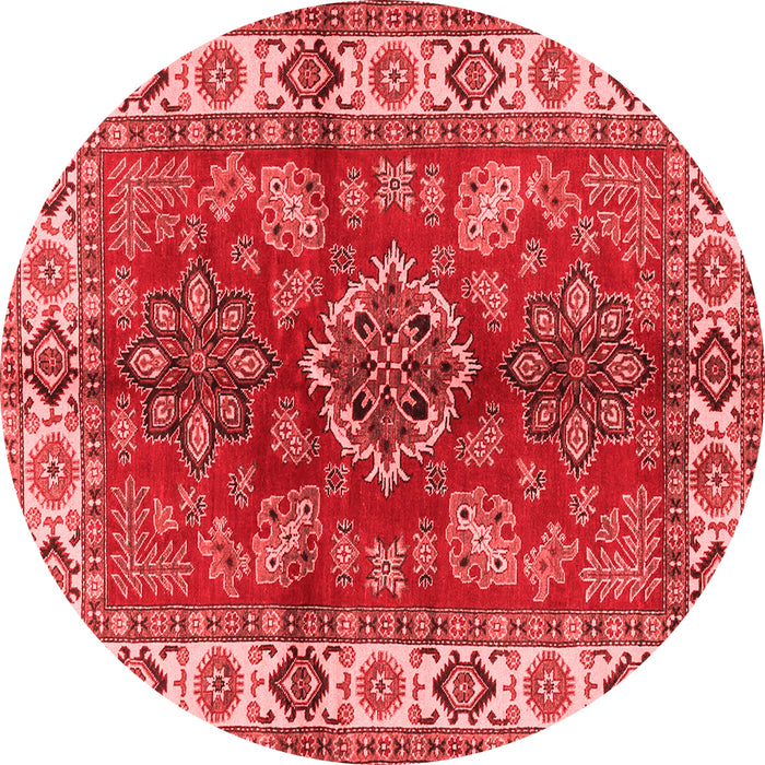 Machine Washable Geometric Red Traditional Rug, wshtr2721red