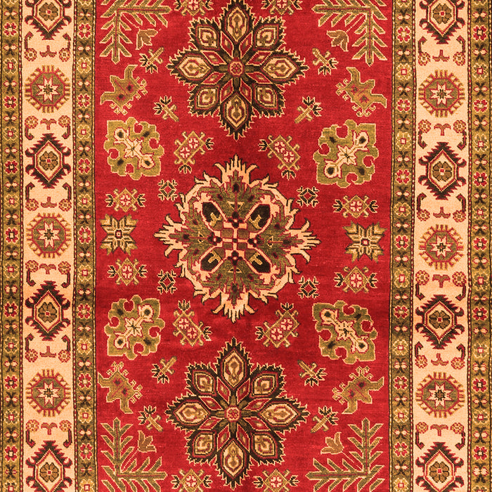 Serging Thickness of Machine Washable Geometric Orange Traditional Area Rugs, wshtr2721org