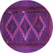 Round Persian Purple Traditional Rug, tr2722pur