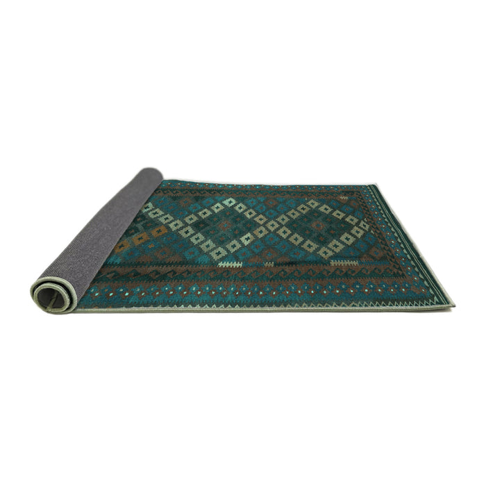 Sideview of Persian Turquoise Traditional Rug, tr2722turq