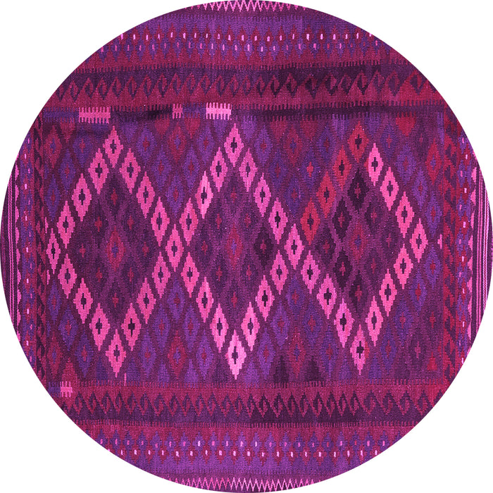 Round Machine Washable Persian Pink Traditional Rug, wshtr2722pnk
