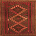 Serging Thickness of Persian Orange Traditional Rug, tr2722org