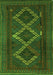 Serging Thickness of Machine Washable Persian Green Traditional Area Rugs, wshtr2722grn