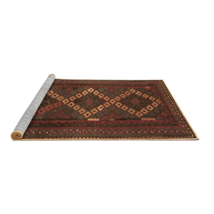 Sideview of Machine Washable Persian Brown Traditional Rug, wshtr2722brn