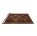 Sideview of Machine Washable Persian Brown Traditional Rug, wshtr2722brn