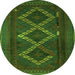 Square Persian Green Traditional Rug, tr2722grn