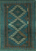 Machine Washable Persian Turquoise Traditional Area Rugs, wshtr2722turq