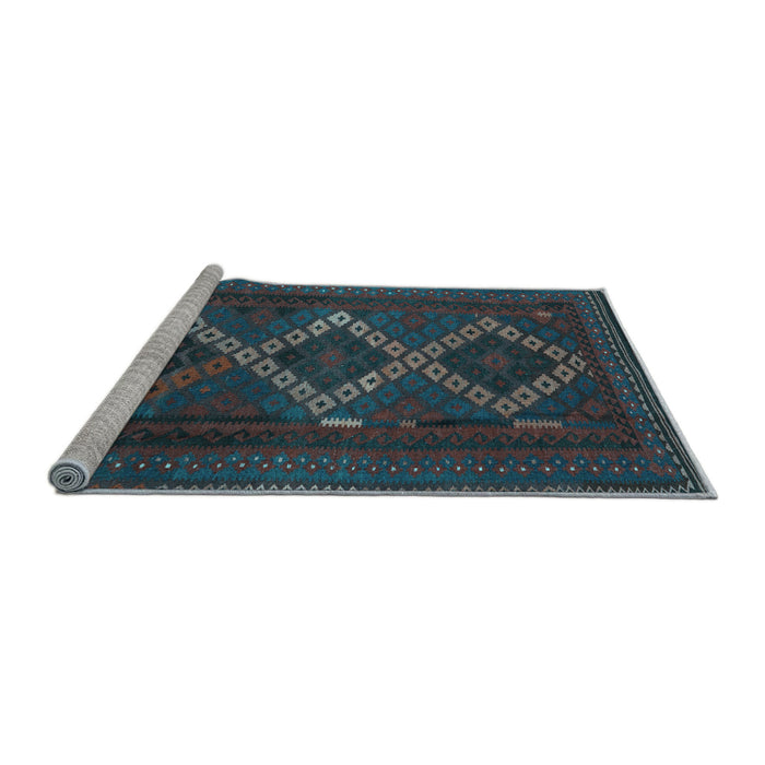 Sideview of Machine Washable Persian Light Blue Traditional Rug, wshtr2722lblu