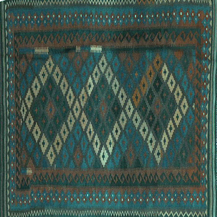 Square Machine Washable Persian Turquoise Traditional Area Rugs, wshtr2722turq